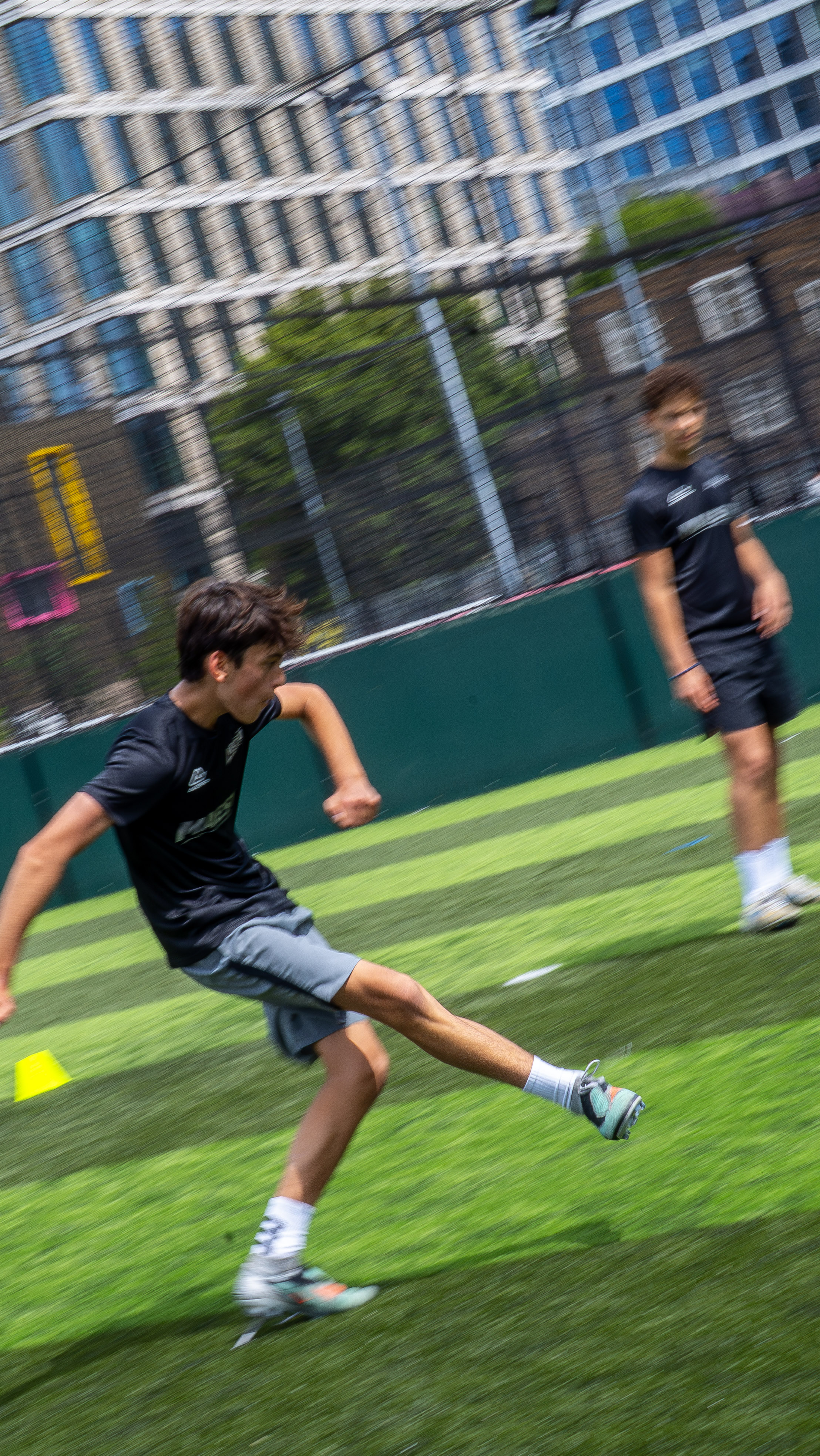 Maestro players running agility ladder drills